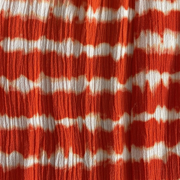 Mossimo Tangerine/White Tie-dye Print Ruffled Maxi Dress-Small - Picture 8 of 9
